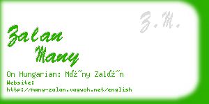 zalan many business card